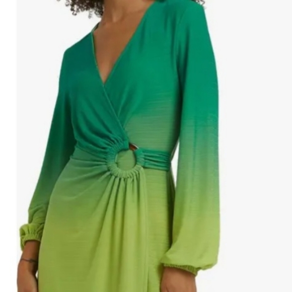 NWT Ombre Faux wrap Long Sleeve Dress - Picture 2 of 8